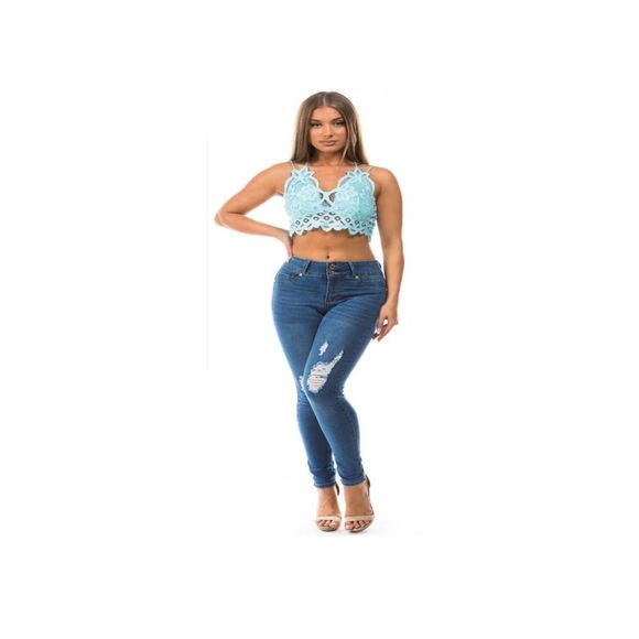 JEANS STRETCH DENIM BLUE  H2 Z240 SIZE 9 STRETCH , WAIST 31, REGULAR SIZE - Picture 4 of 12